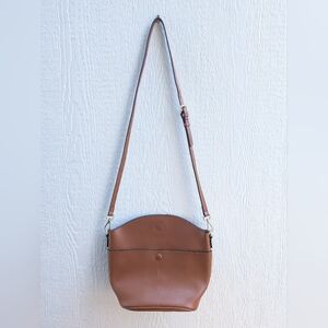 S-Zone Crossbody Bag Genuine Leather Bucket Shoulder Purse Handbag Brown